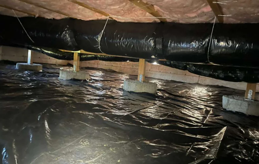 Crawl space ductwork installation